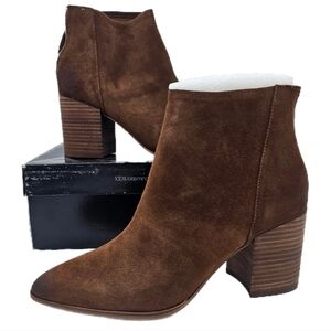 Aqua Womens Tan Brown Suede Leather Pointed Toe Dante Booties Size 9.5